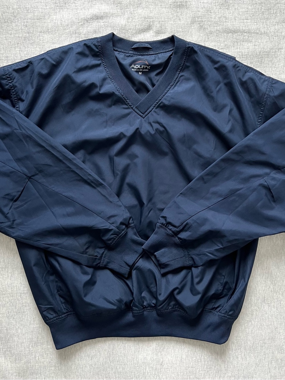 Acuity Navy V-Neck Windbreaker Pullover - Men's